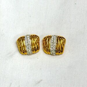Signed CS Vintage Clip Earrings